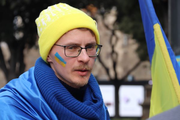 Mykola, from Ukraine, has started a hunger strike against Russia's military intervention in his country (by Guifré Jordan)